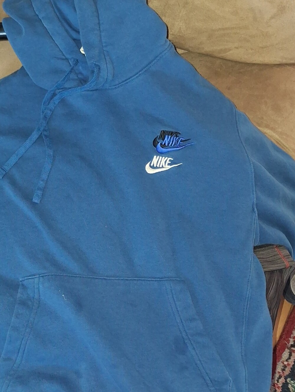 Pre-owned Y2K Streetwear Nike Men’s Blue Hoodie | Size XS - Picture 3 of 5